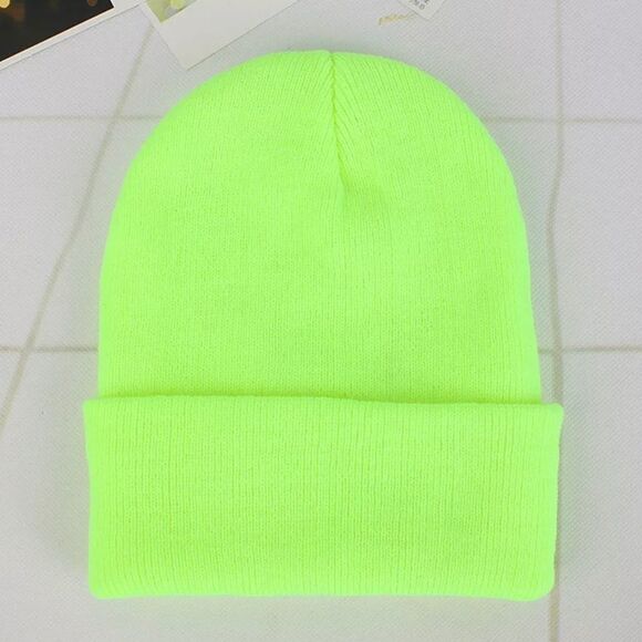 2/$30 FLUORESCENT YELLOW Unisex Beanie OS - Picture 1 of 3